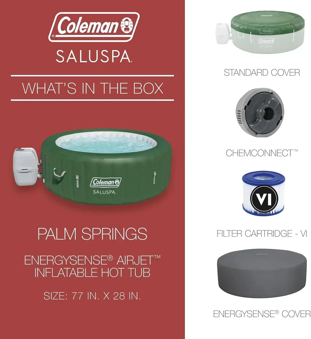 Bestway Palm Springs 4 to 6 Person EnergySense Smart AirJet Plus Inflatable Hot Tub Outdoor Spa wourant