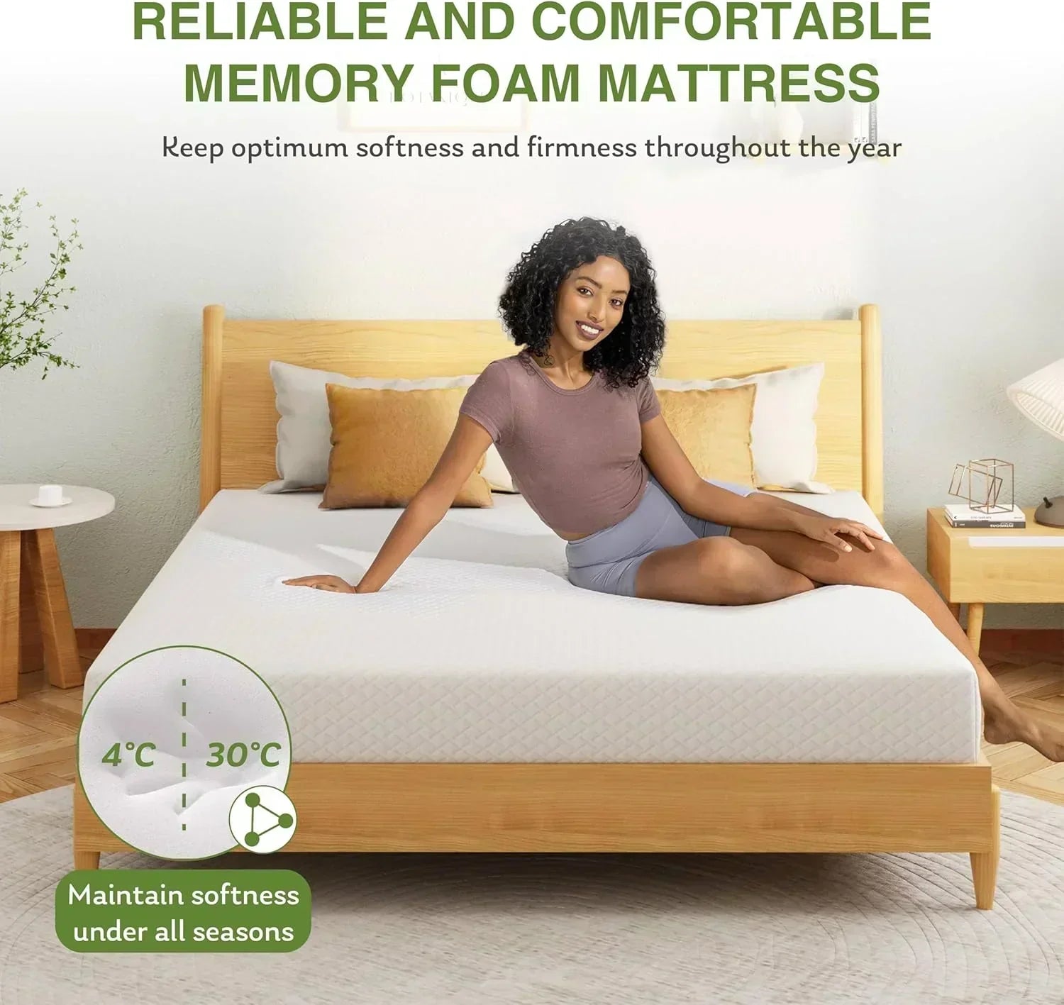 8-inch double mattress with memory foam for medium firm support wourant