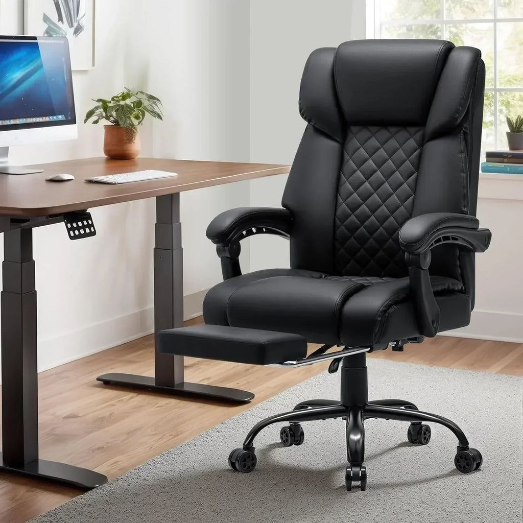 Massage office chair with heating function Reclining high back home office desk chair wourant
