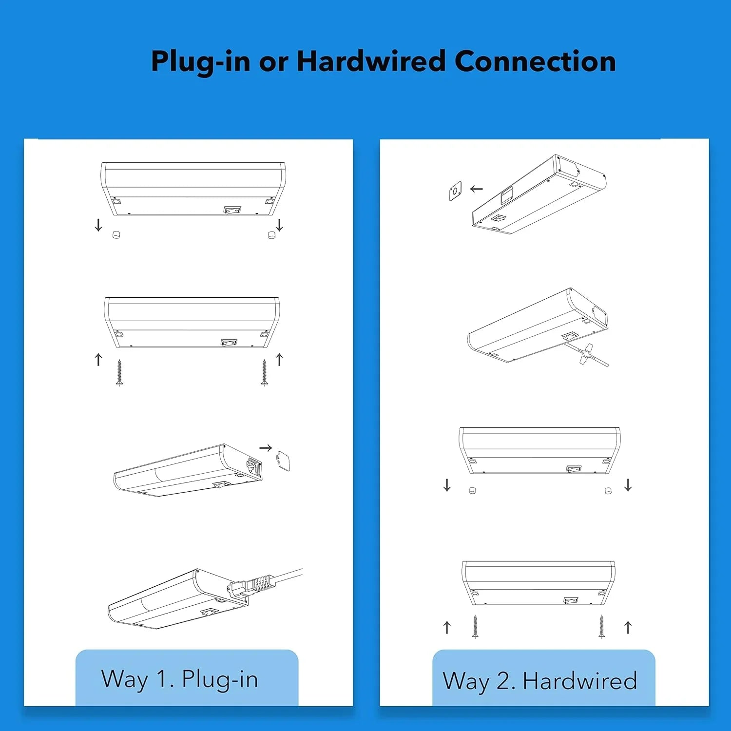 Smart under-cabinet lighting strip white and color-changing dimmable wourant