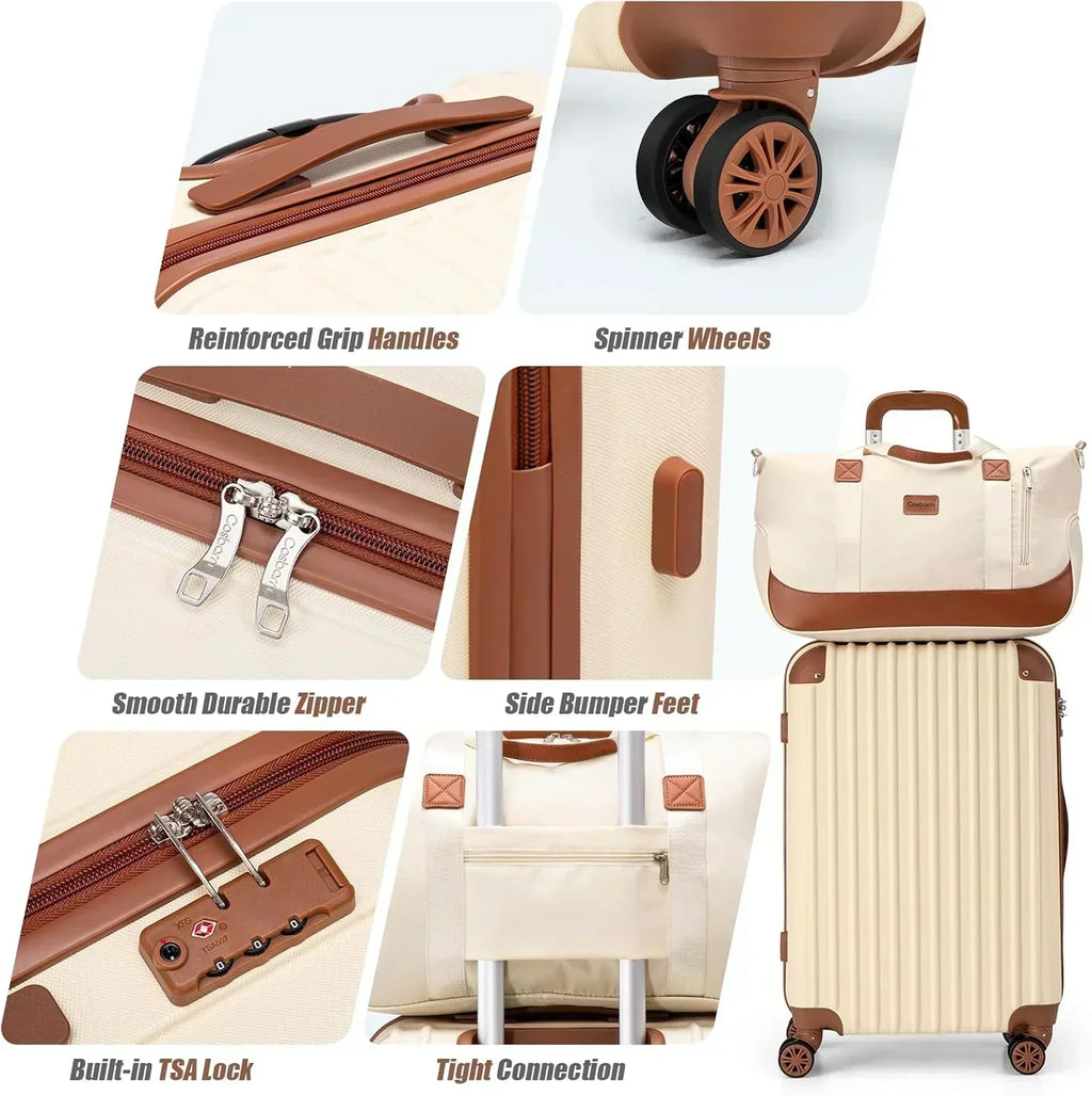 Luggage Sets 5 Piece Suitcases with Wheels Suitcase Set ABS Hard Case Luggage wourant