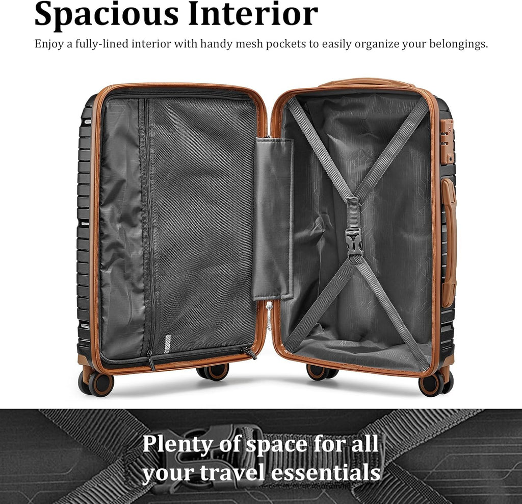 5-piece PP hardshell lightweight travel carry-on luggage set with dual spinner wheels wourant
