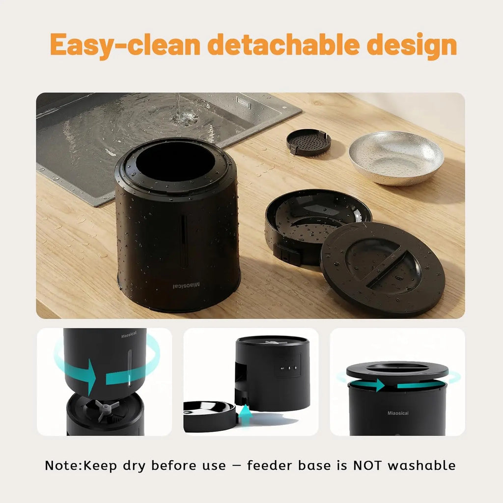 4.2L Automatic Cat Feeder for 2 Cats Dual Bowls WiFi App Timed Feeding Whisker Friendly anfaavocat