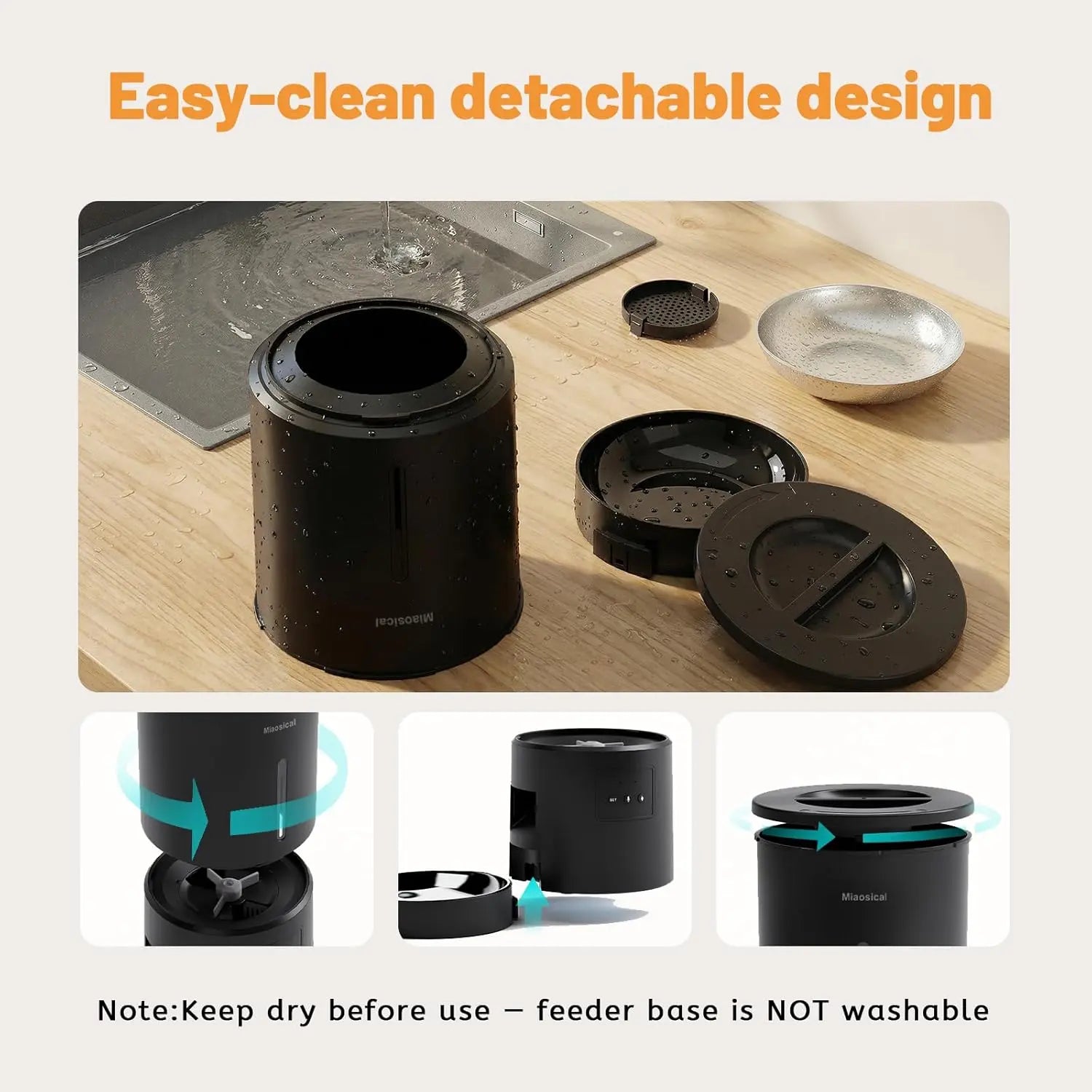 4.2L Automatic Cat Feeder for 2 Cats Dual Bowls WiFi App Timed Feeding Whisker Friendly anfaavocat