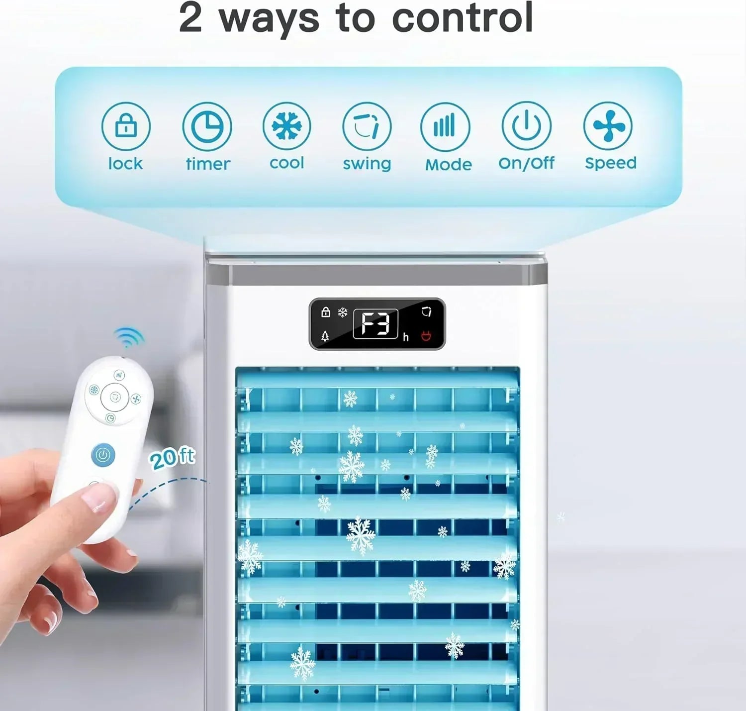 Windowless Portable Air Conditioners Evaporative Air Cooler 3 Modes & 3 Speeds 12H Timer wourant