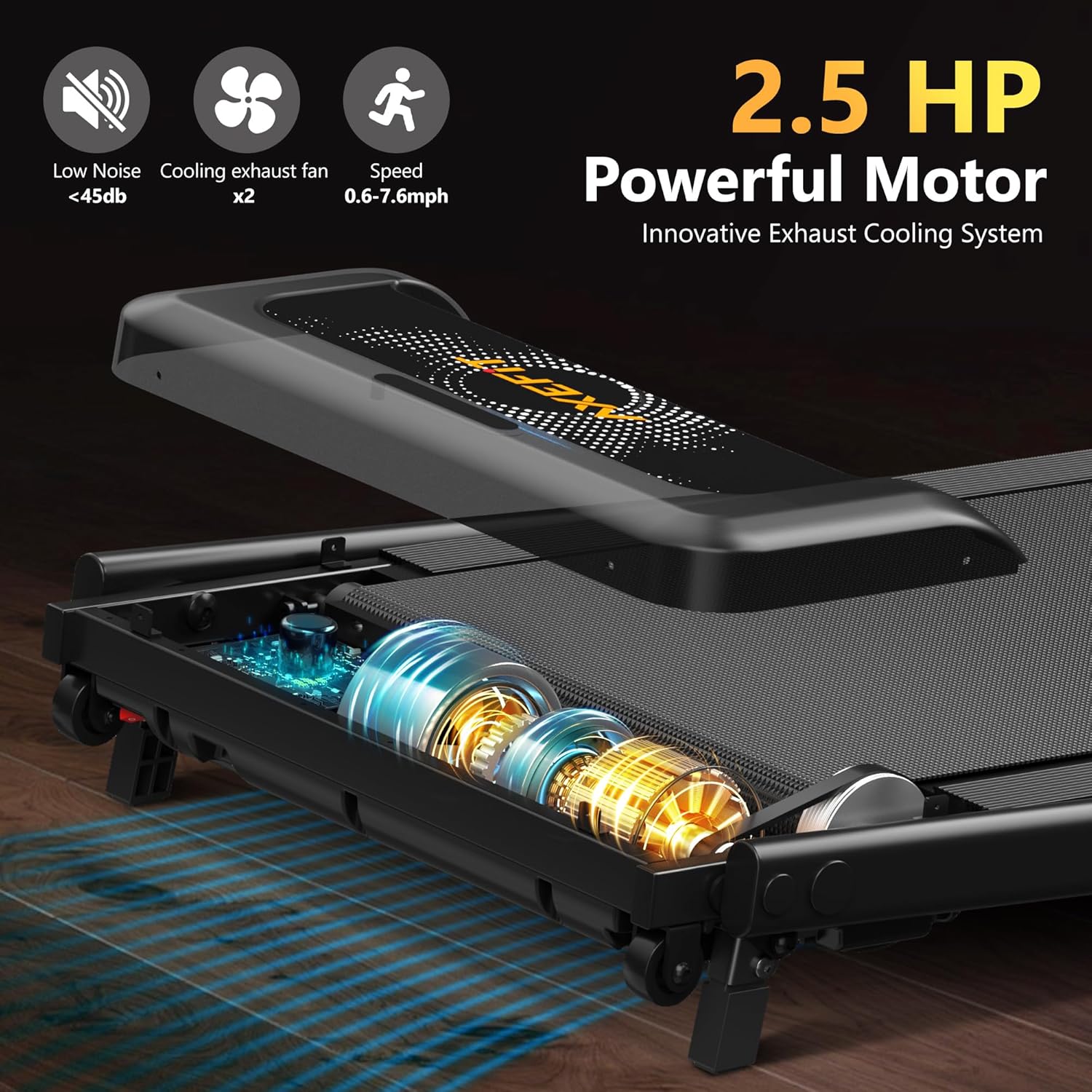 2.5 HP Portable Treadmill with Inclined Walking Pad Panel and Remote 4-in-1 Walking Treadmill wourant