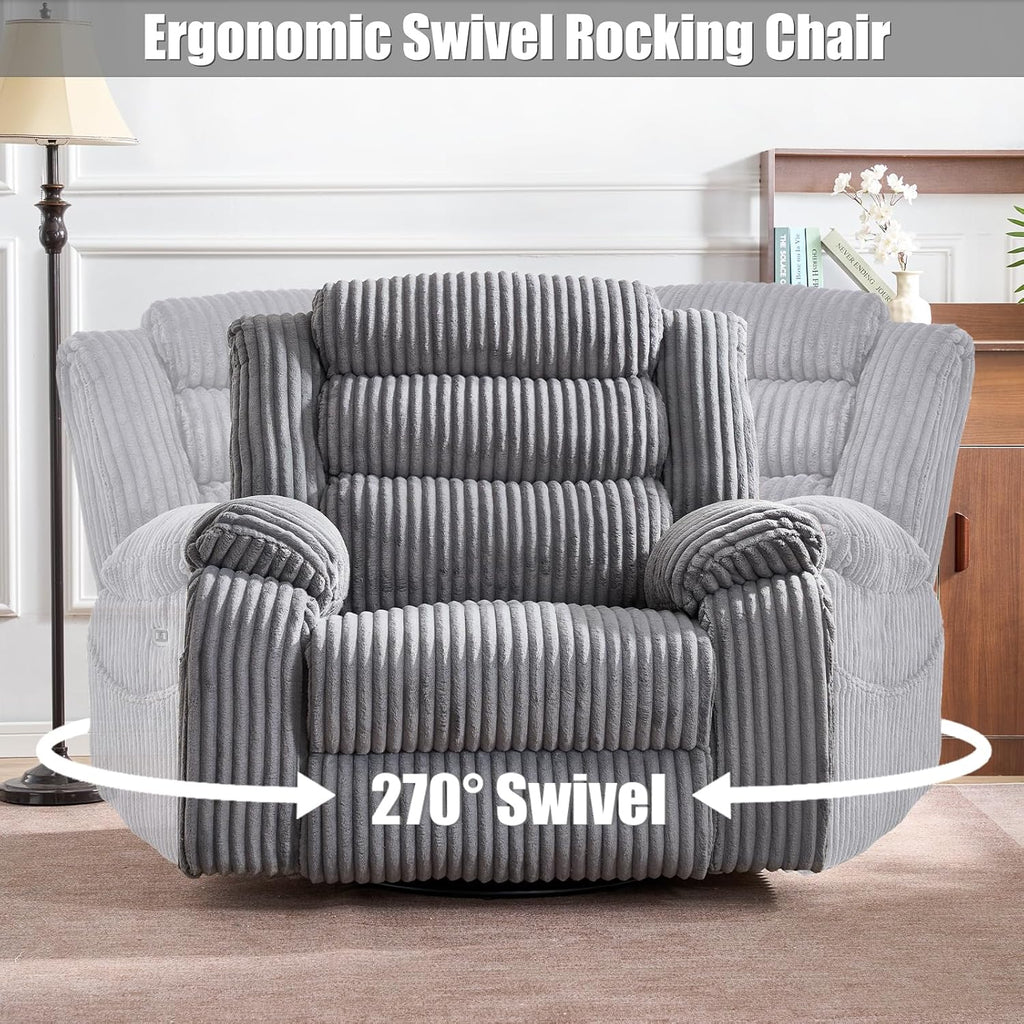 Electric rotary rocker lounge chair for adults with massage and calories USB charging ports wourant