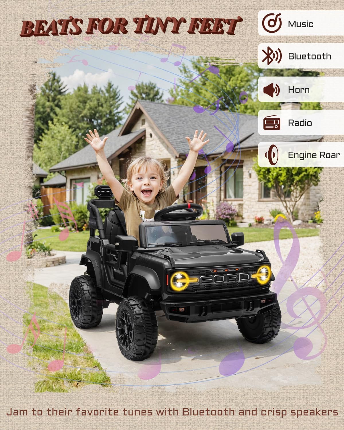 Kids Pink Ride-On Truck Battery Powered Electric Toy Car wourant