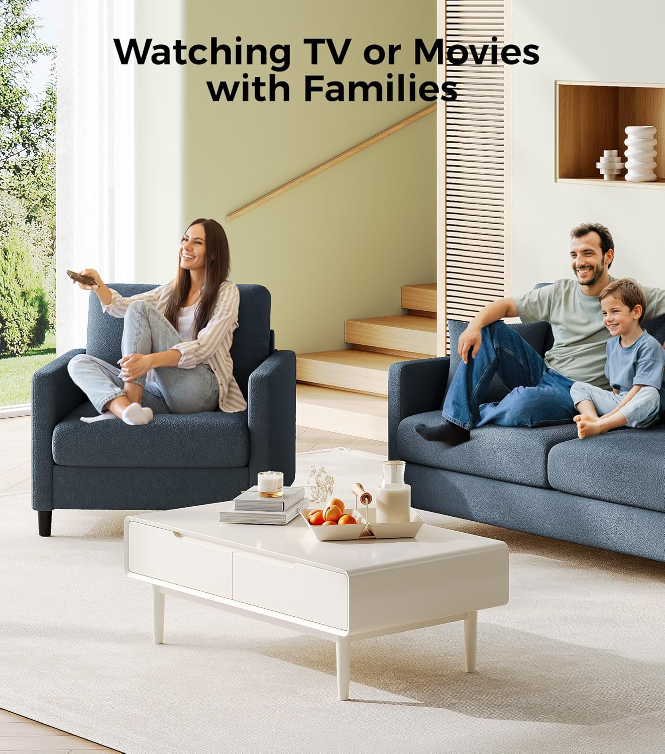 Loveseat Sofa 51" Love Seat Comfy Corduroy Small Loveseat Tool-Free Setup Couch wourant
