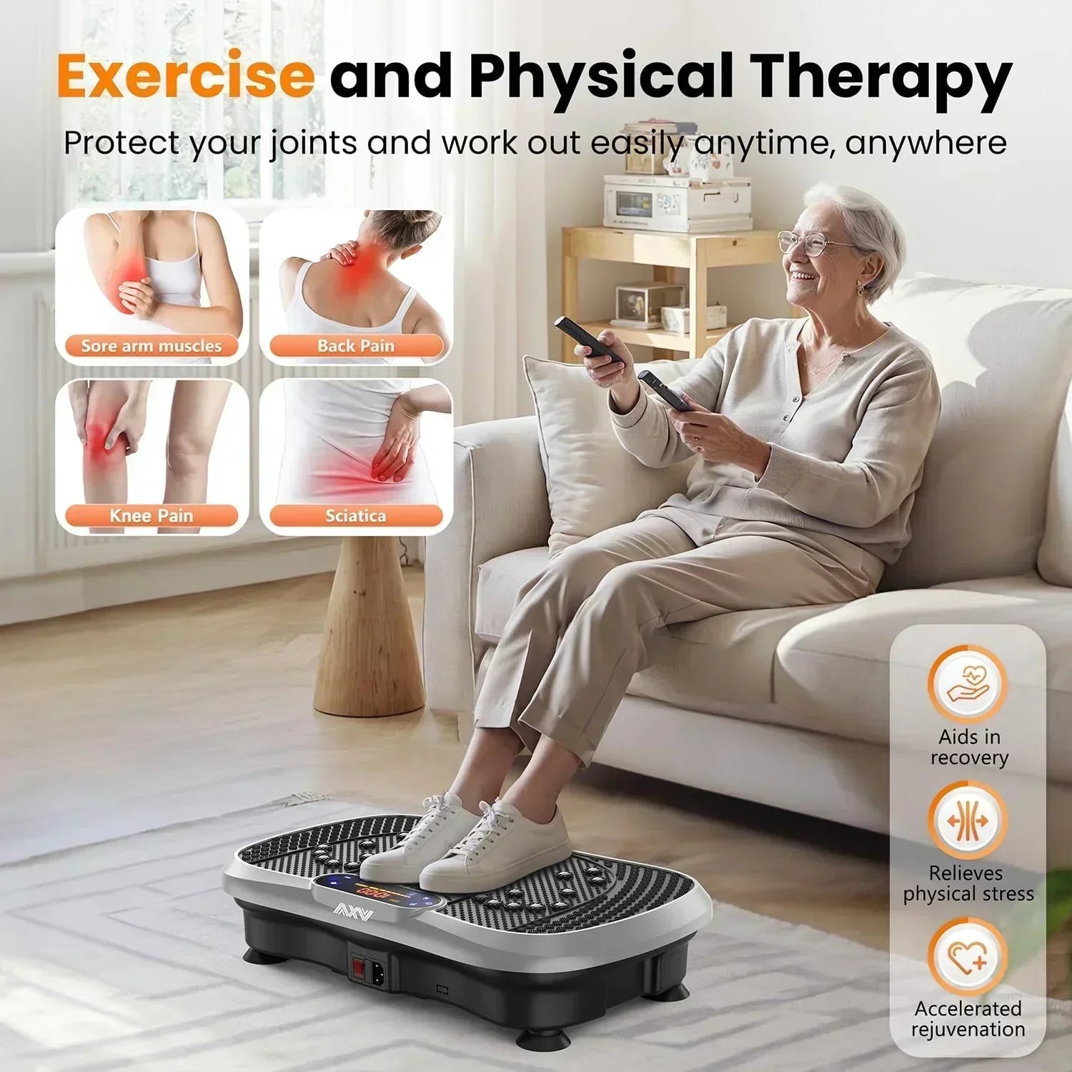 AXV Vibration Plate Fitness Platform Trainer Suitable for men and women to lose weight wourant
