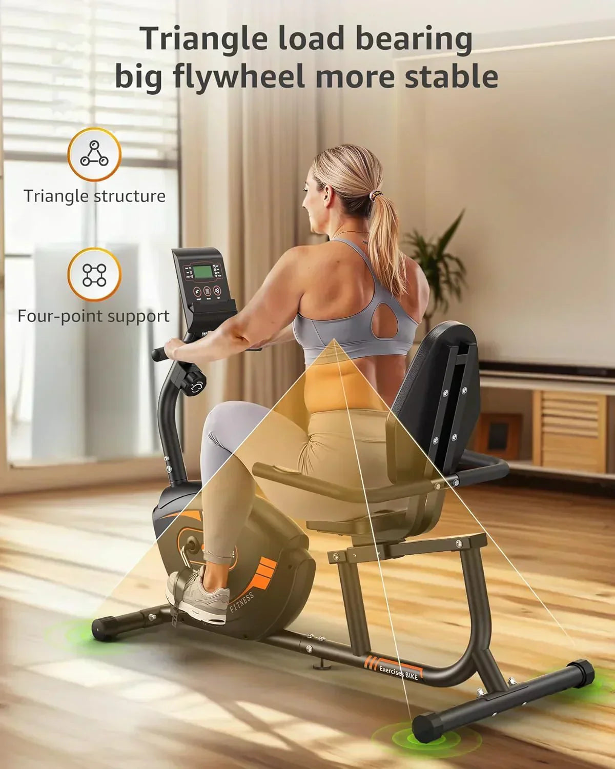 JEEKEE Recumbent Exercise Bike for Adults Seniors Indoor Magnetic Cycling Fitness Equipment wourant