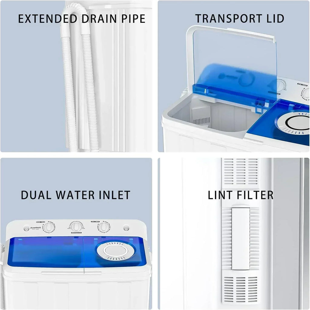 Auertech Portable Washing Machine 28lb Twin Tub Washing Machine Compact Washing Machine wourant