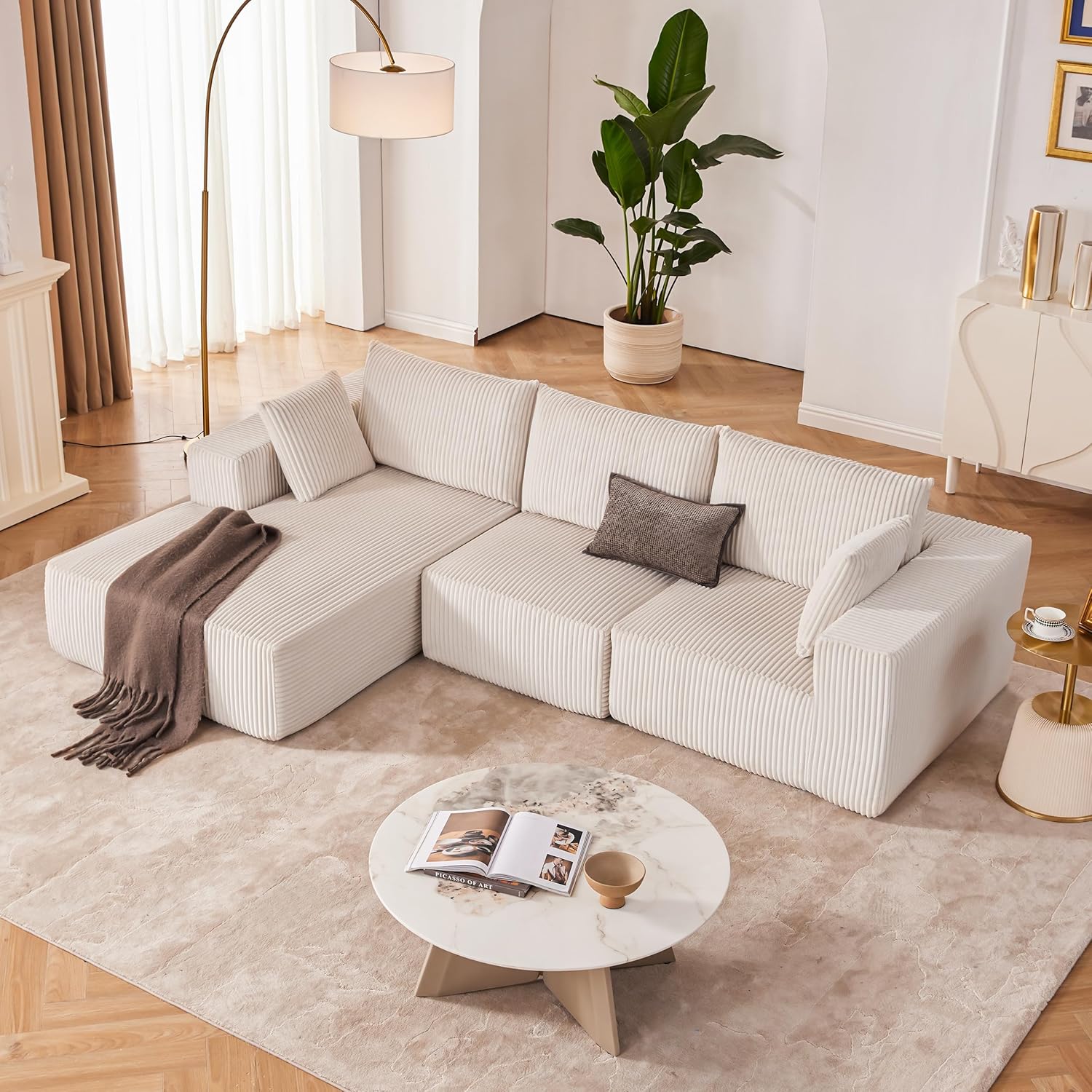 108-inch modular sofa cloud modular sofa with deep seat and reclining chair upholstered sofa wourant
