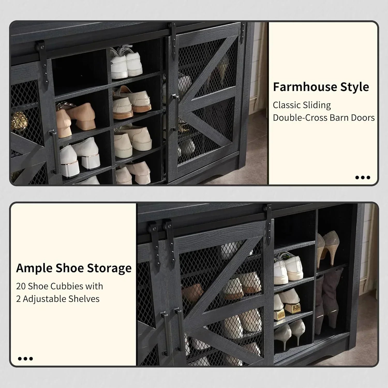 JXQTLINGMU 59-inch Farmhouse Foyer Tree Shoe Storage Entryway Bench Foyer Coat Rack Cabinet wourant