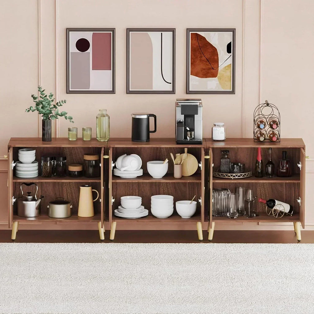 Free Standing Cabinet Black Wood for Living Room Bedroom Dining Room Hallway wourant