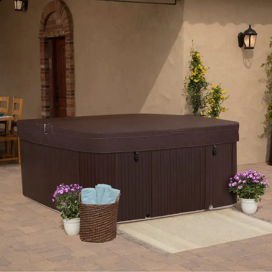 Lifesmart Spas LS700DX 230 Volt 7-Person 90-Jet Square Hot Tub with Ozonato wourant