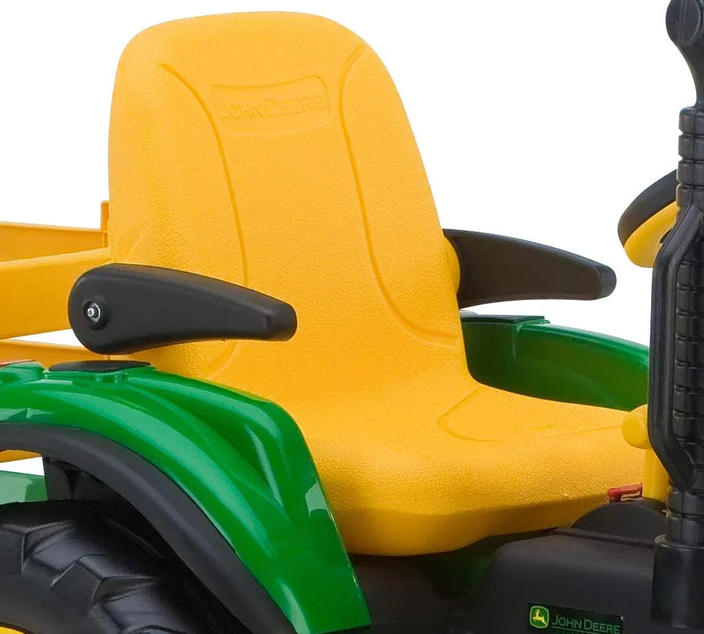 Peg Perego John Deere Ground Force Tractor with Trailer 12 Volt Ride on wourant