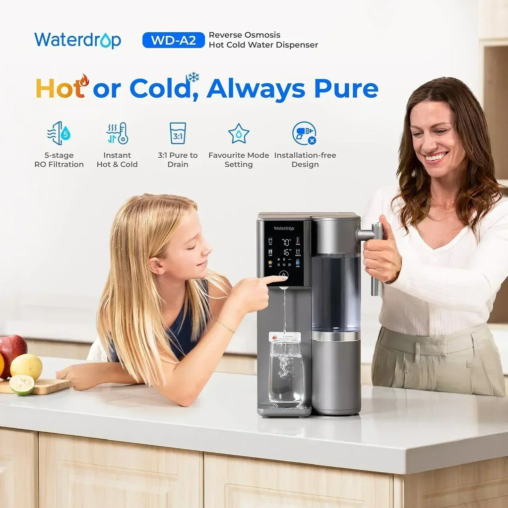 Waterdrop WD-A2 Countertop Reverse Osmosis System 3:1 Purified Water to Drain Ratio wourant