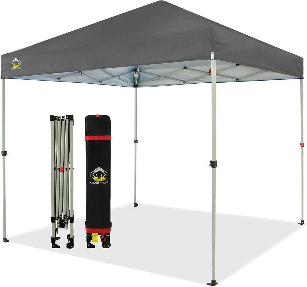 10x10 Pop-Up Awning One-Click Installation Beach Tent Outdoor Sunshade Silver Coated Top wourant