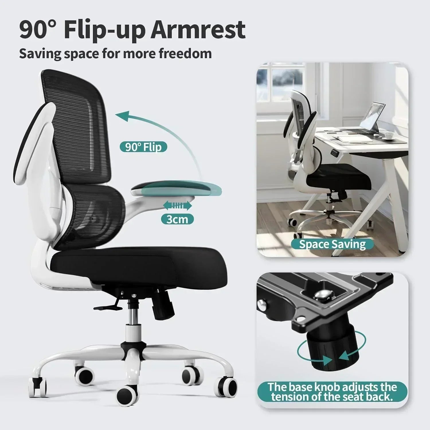 TRALT Office Chair Ergonomic Desk Chair 330 lbs Home Mesh Gaming Chair with Wheels wourant