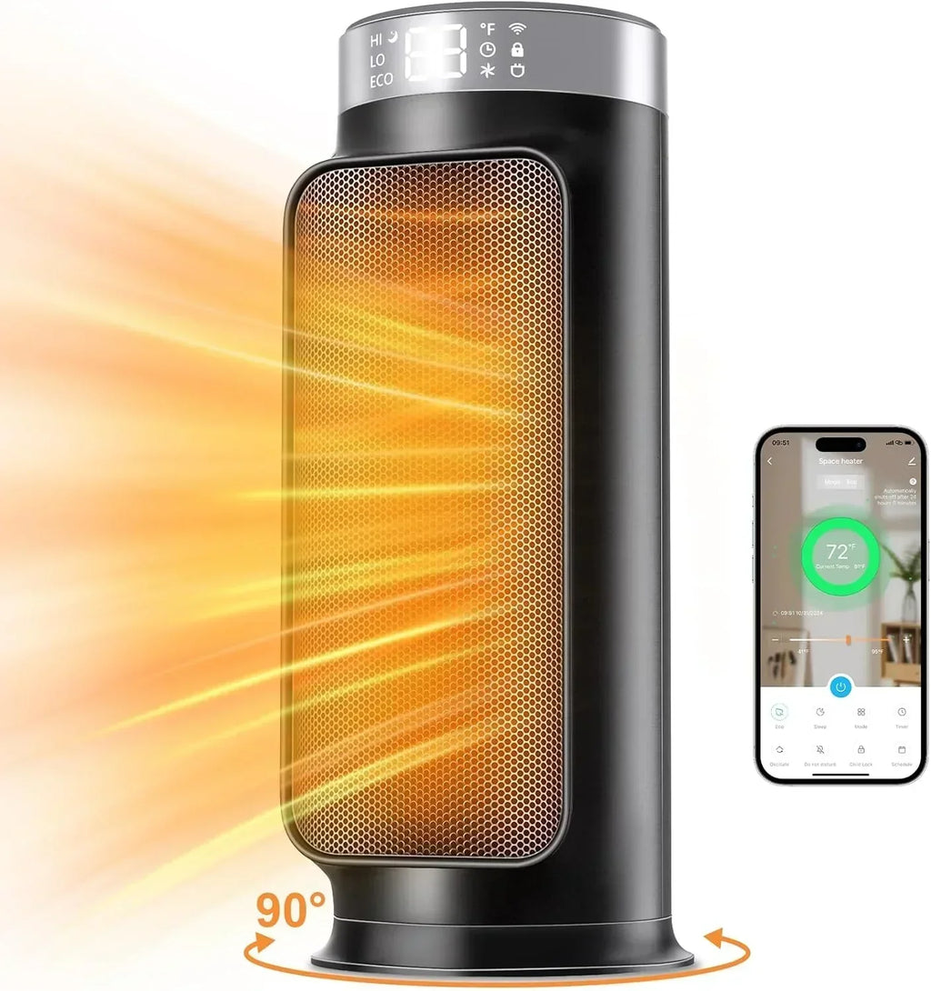 1500W Indoor Space Heater Smart PTC Electric Heater with Wifi App and Remote Control Overheat wourant