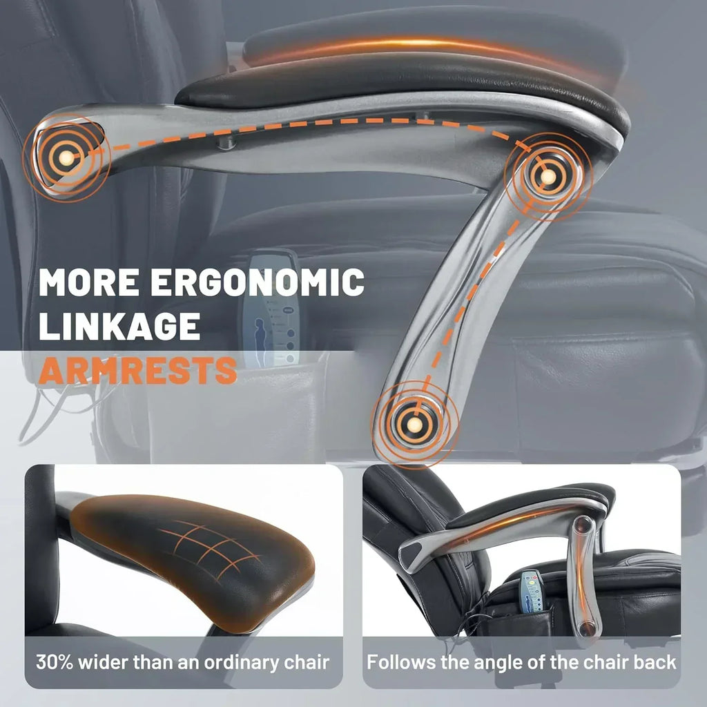 Massage Office Chair with Heating and Footrest Ergonomic Executive Reclining Office Chair wourant