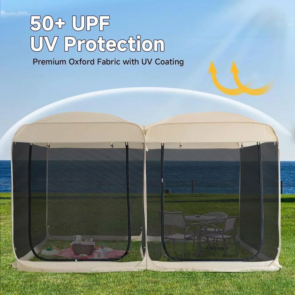 Alvantor Screen House Gazebo Pop Up Igloo Screened Canopy Tent with Mosquito Netting Sides wourant
