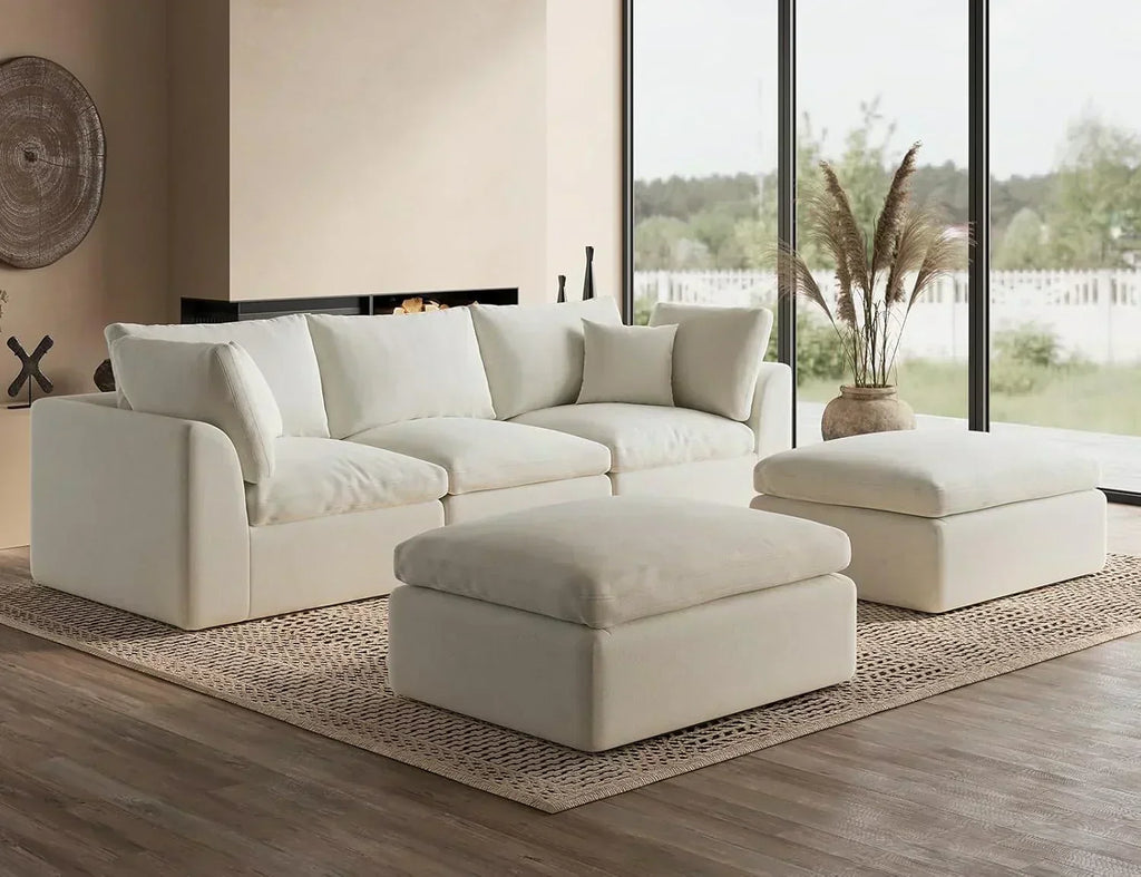 110 inch cloud sectional sofa for living room convertible L-shaped sofa 3 seater sectional sofa wourant