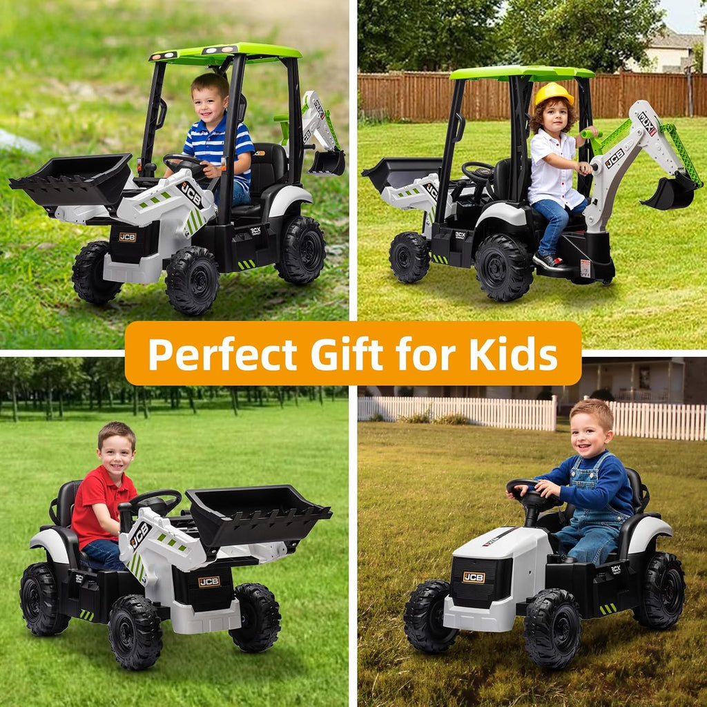 12V JCB Ride On Excavator Ride on Toys for Kids 4-8 Electric Car for Kids with Tractor wourant