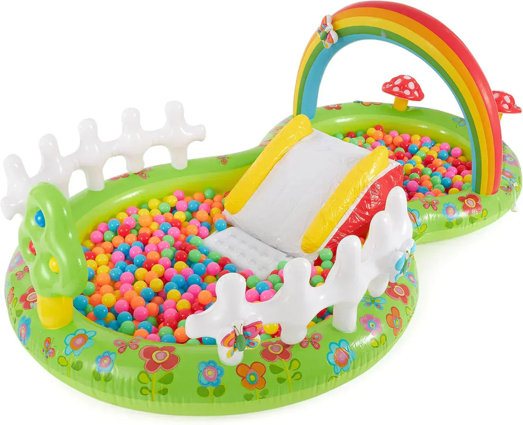 Intex 96" x 78" x 28" Inflatable Jungle Adventure Play Center Spray Kiddie Pool Water Slide wourant