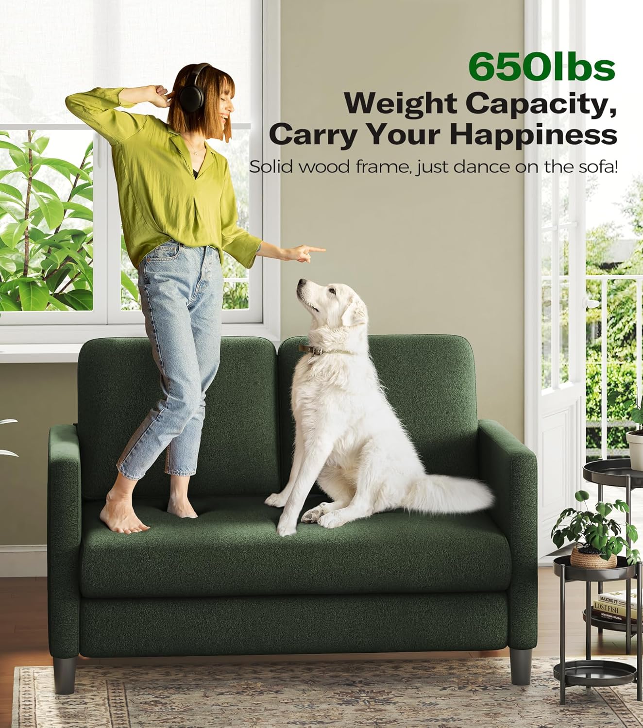 Loveseat Sofa 51" Love Seat Comfy Corduroy Small Loveseat Tool-Free Setup Couch wourant