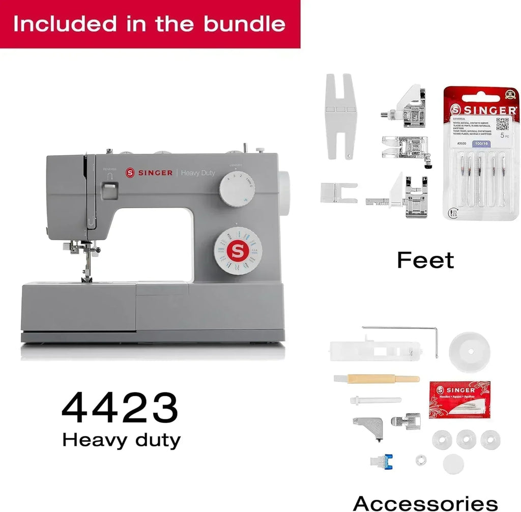Heavy-Duty 4423 High-Speed Sewing Machine Includes Accessory Kit 97 Stitches One-Step Buttonhole wourant