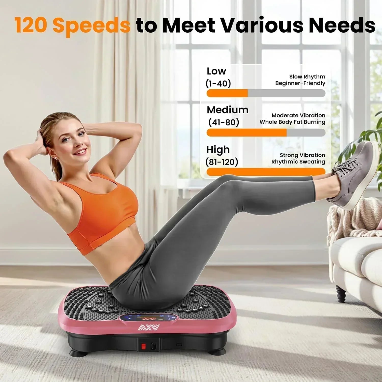 AXV Vibration Plate Fitness Platform Trainer Suitable for men and women to lose weight wourant