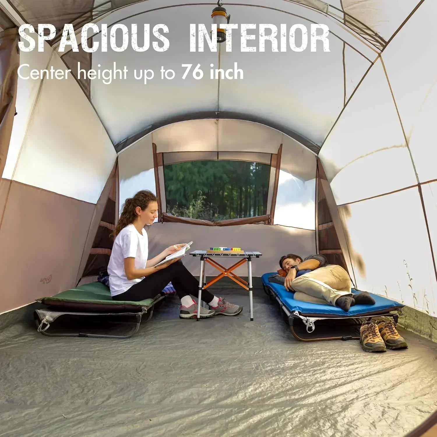 PORTAL 6/8/10 Person Family Camping Tent with Screen Room Water Resistant Big Tunnel Tent wourant