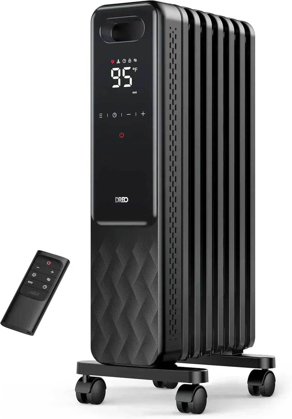 Indoor electric radiant heater with overheat and tip-over protection digital thermostat wourant