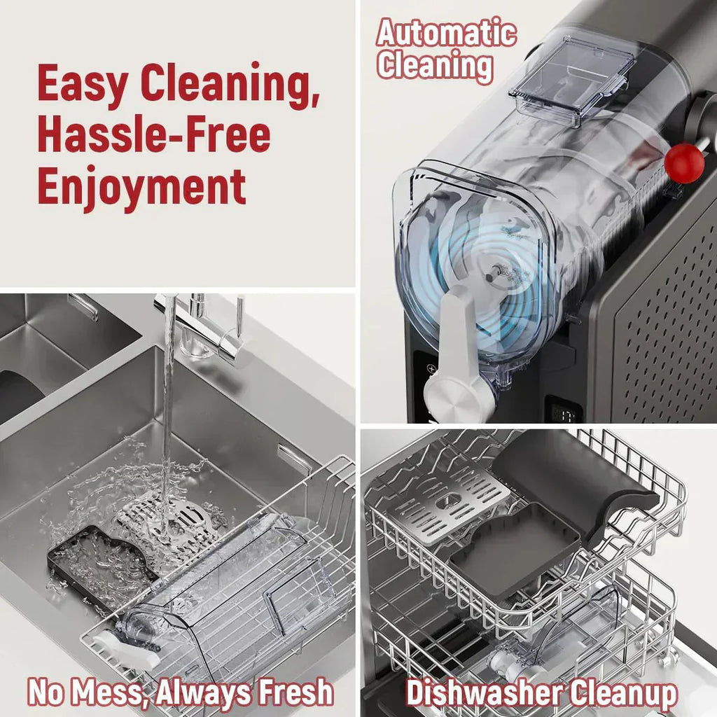 Slushie Machine No Ice Needed All-in-One Slushy Maker for Home Real-Time Temp Display wourant