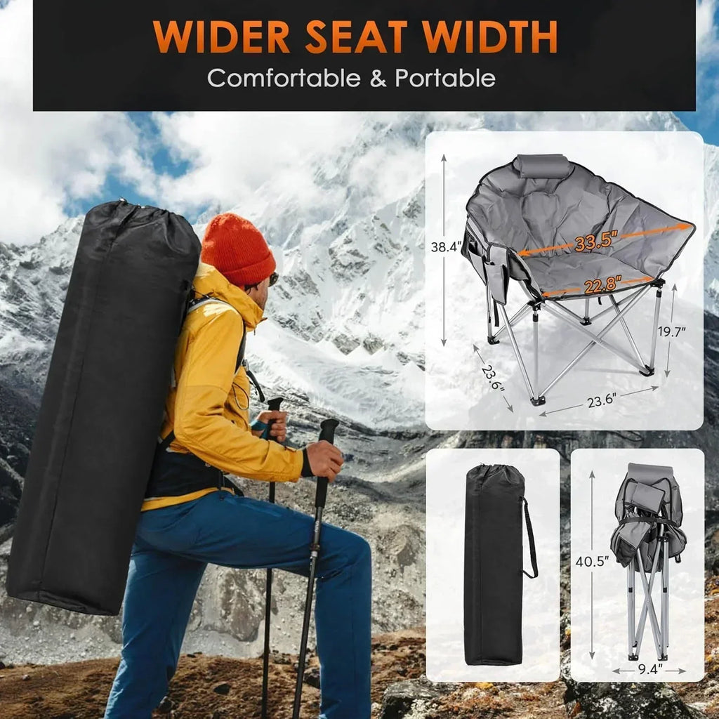 Heated Camping Chair Extra Large Heated Chair Outdoor Sports Chair with 3 Heat Levels on Back wourant