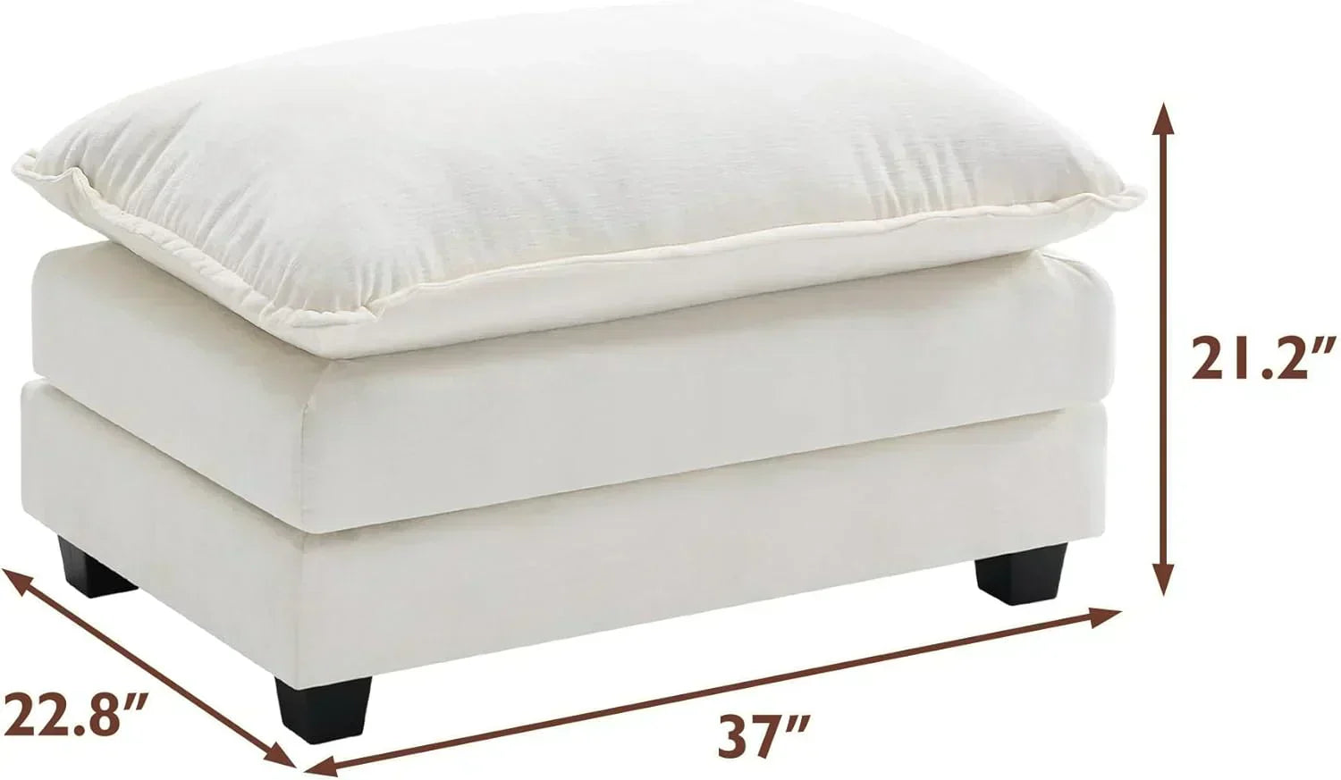 111.4 Inch L Shaped Modern Sofa Modular Cloud Sofa with Ottoman 4 Seater Chenille Deep Seat Sofa wourant