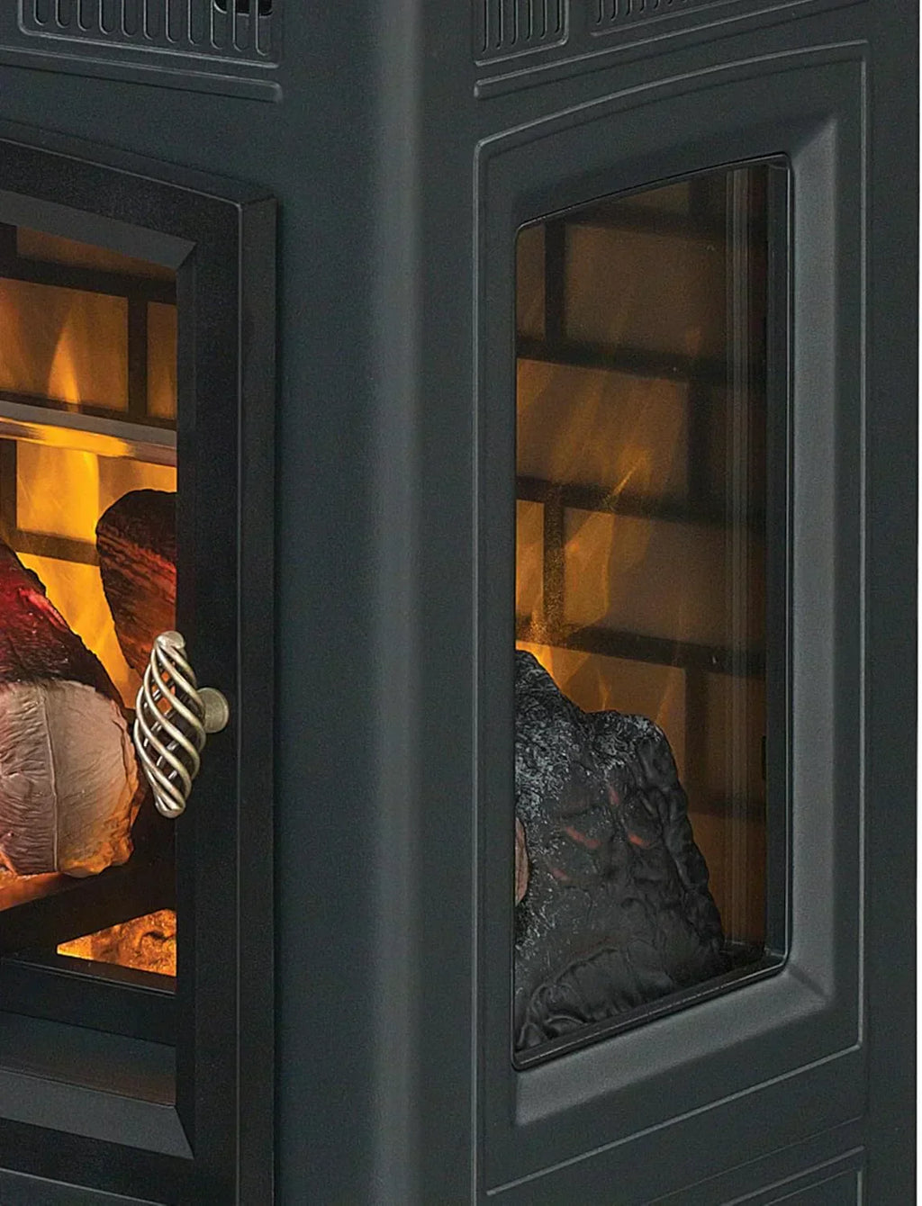 Freestanding Electric Fireplace Stove Heater with 3D Flame Effect for 1000 Sq. Ft wourant