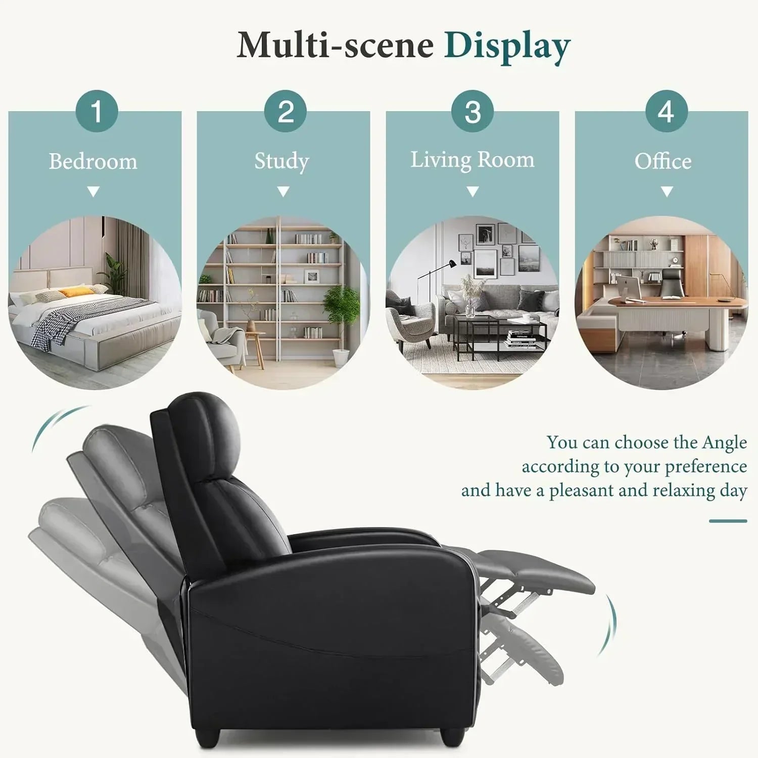 Adult recliner living room massage recliner adjustable home theater chair single sofa wourant