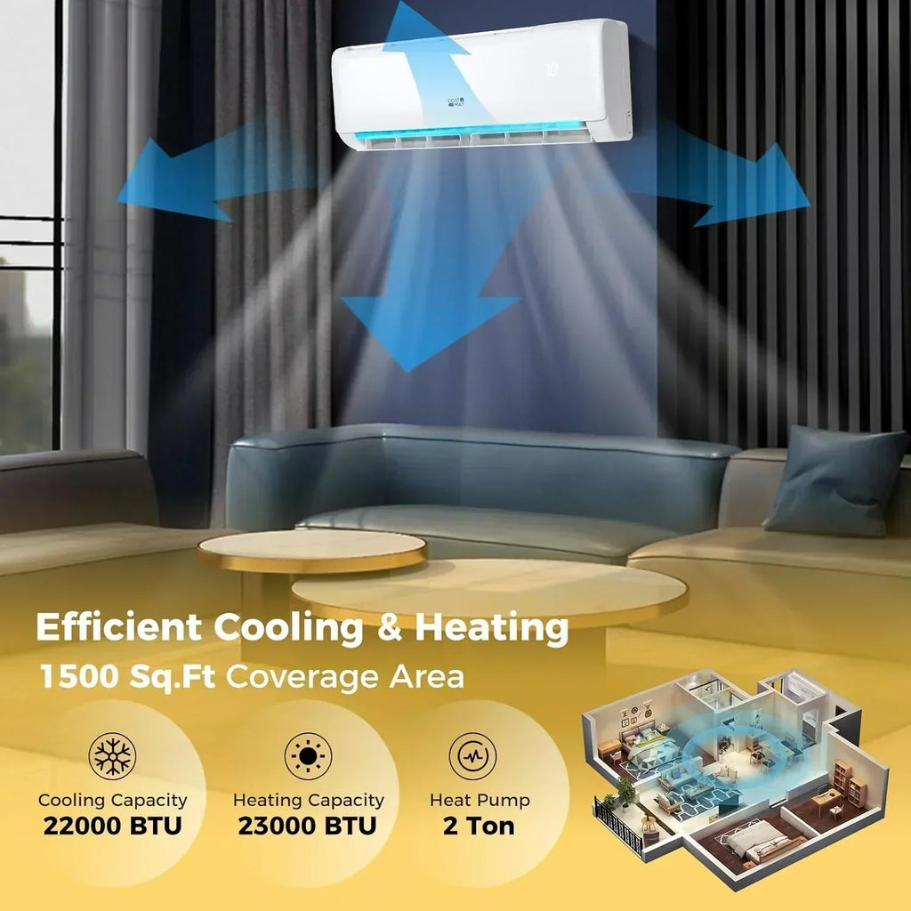 COSTWAY 12000BTU Mini Split Air Conditioner Heater 20 SEER2 115V Wall-Mounted Ductless wourant