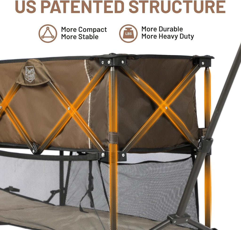 400L Large Capacity Folding Double Decker Cart with Brakes 54 Inch Extra Long Extended Cart wourant