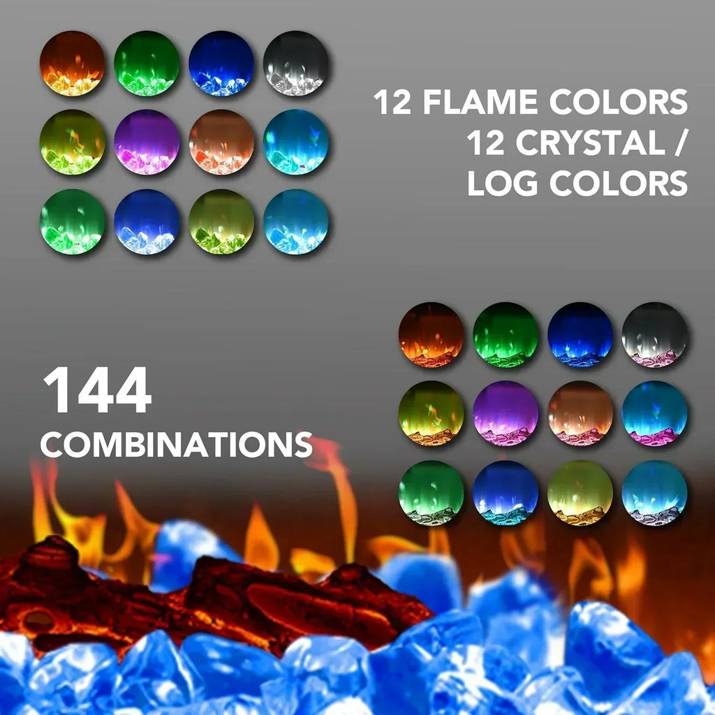 EUHOMY 50 Inch Electric Fireplace Wall Recessed Adjustable Flame Color Fireplace Heater wourant