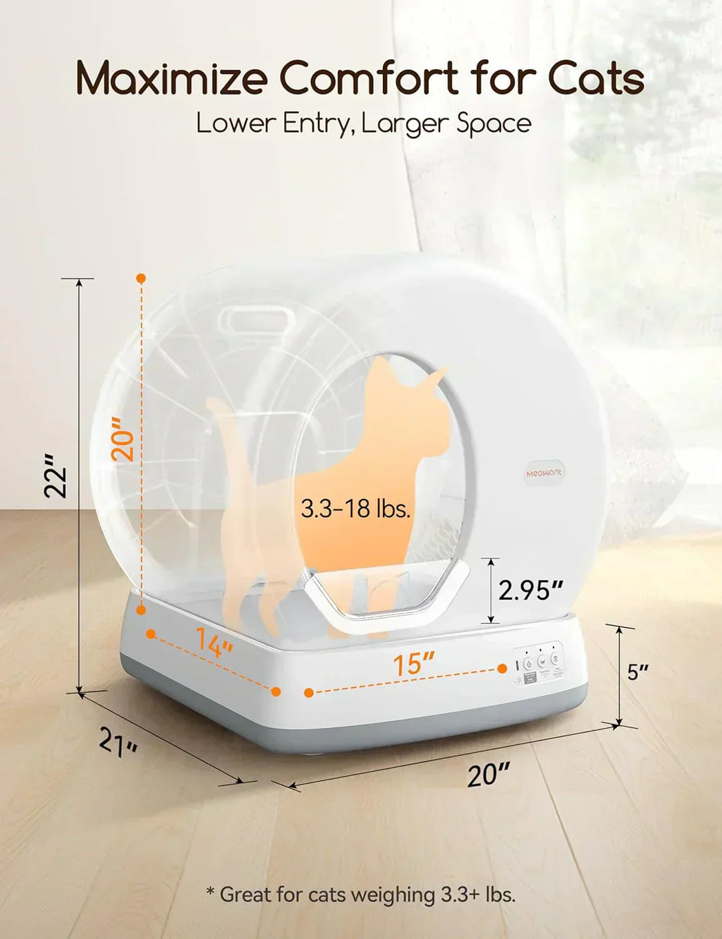Self-Cleaning Cat Litter Box Integrated Safety Protection Automatic Cat Litter Box for Multi Cats wourant