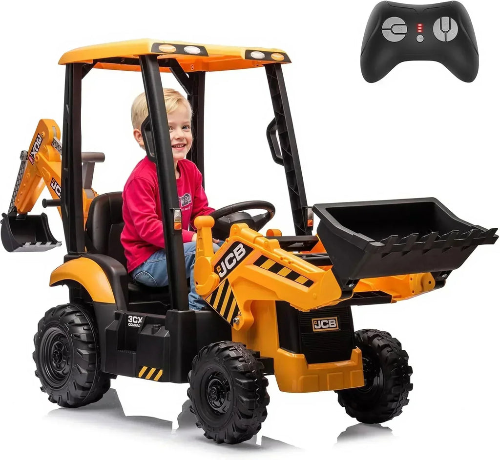 12V JCB Ride On Excavator Ride on Toys for Kids 4-8 Electric Car for Kids with Tractor wourant