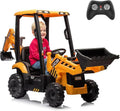 12V JCB Ride On Excavator Ride on Toys for Kids 4-8 Electric Car for Kids with Tractor wourant