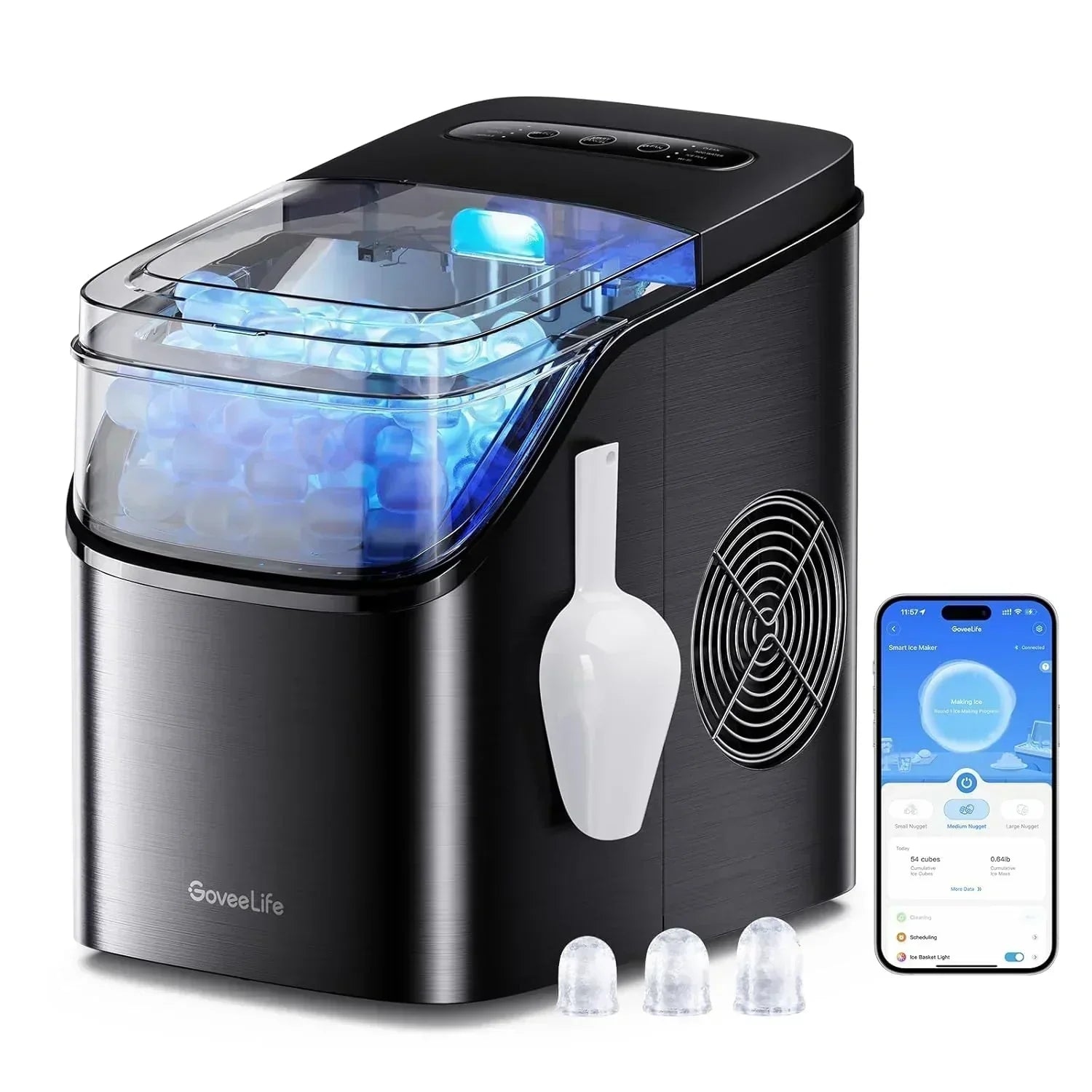 GoveeLife Smart Ice Maker Countertop Portable Ice Machine with Voice Control 9 Ice Cubes wourant