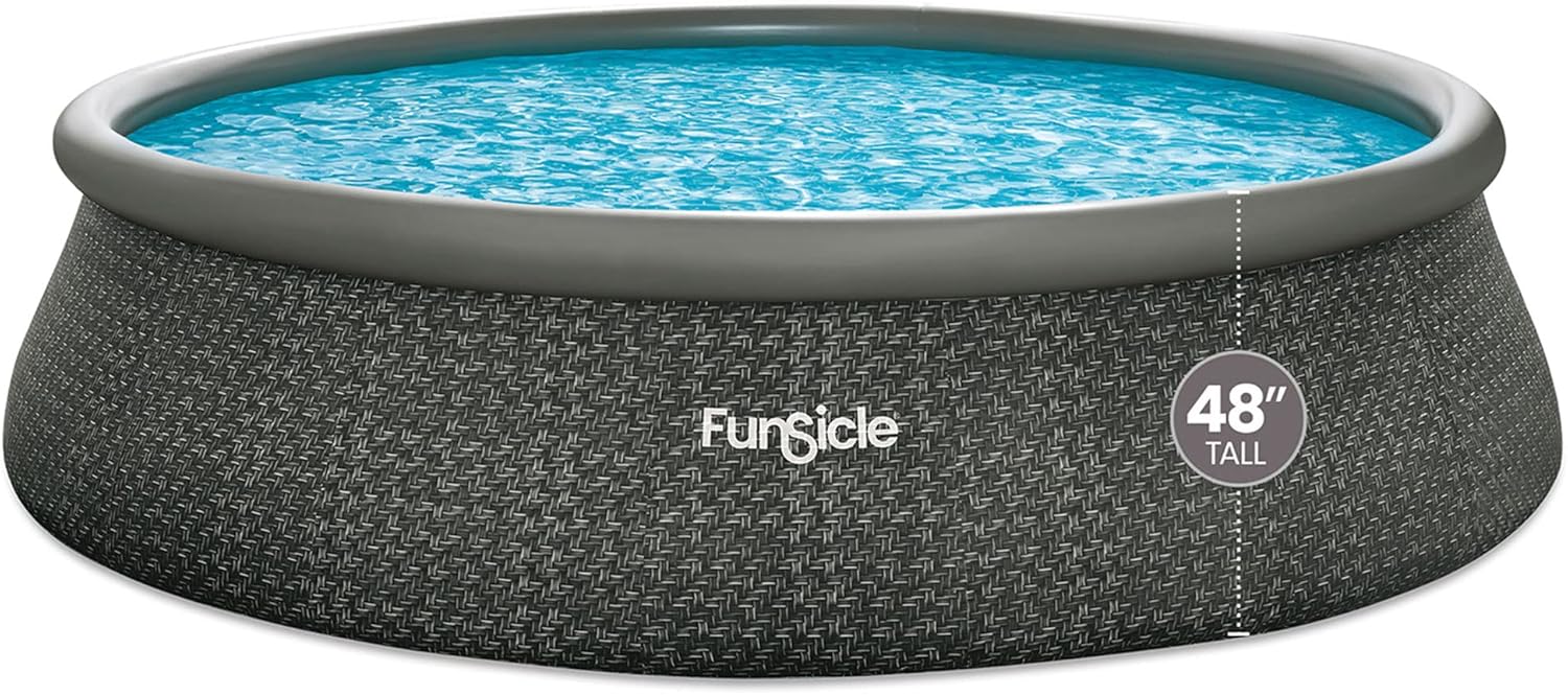 Funsicle 12 Foot by 36 Inch Quickset Round Inflatable Ring Top Outdoor Swimming Pool Set wourant