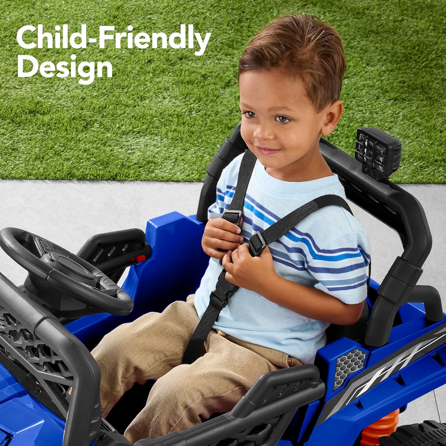 Children's black UTV electric children's car wourant