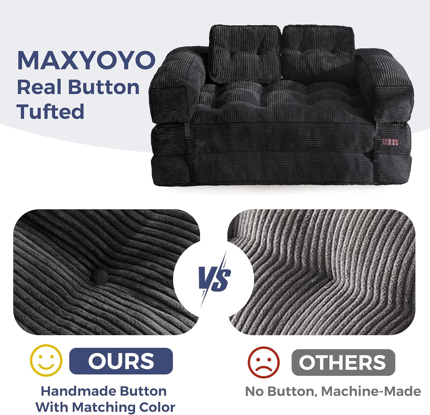 Folding Sofa Bed L-Shaped Convertible Sofa Bed with Armrests and Pillows wourant
